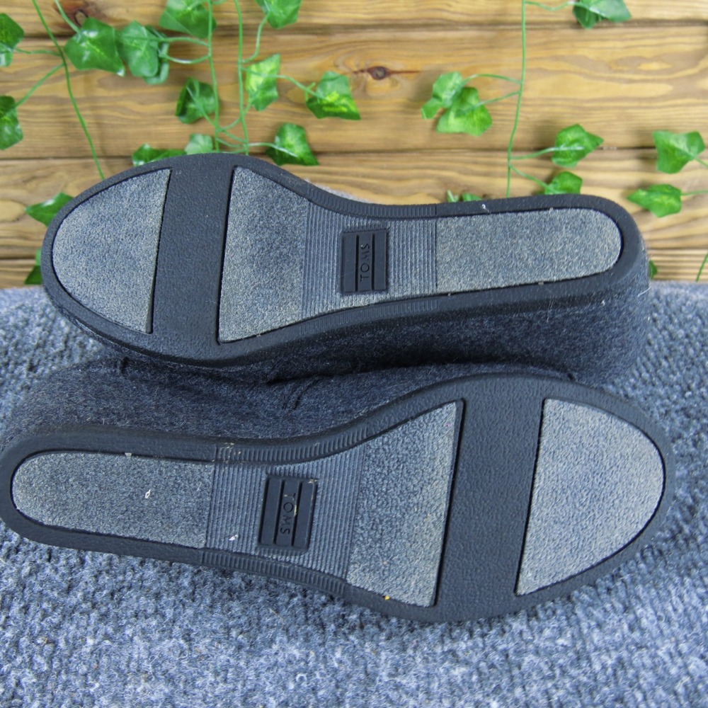 TOMS Women 6.5 Gray Wool Lace Up Hidden Wedge Booties Casual Comfort - Picture 8 of 8